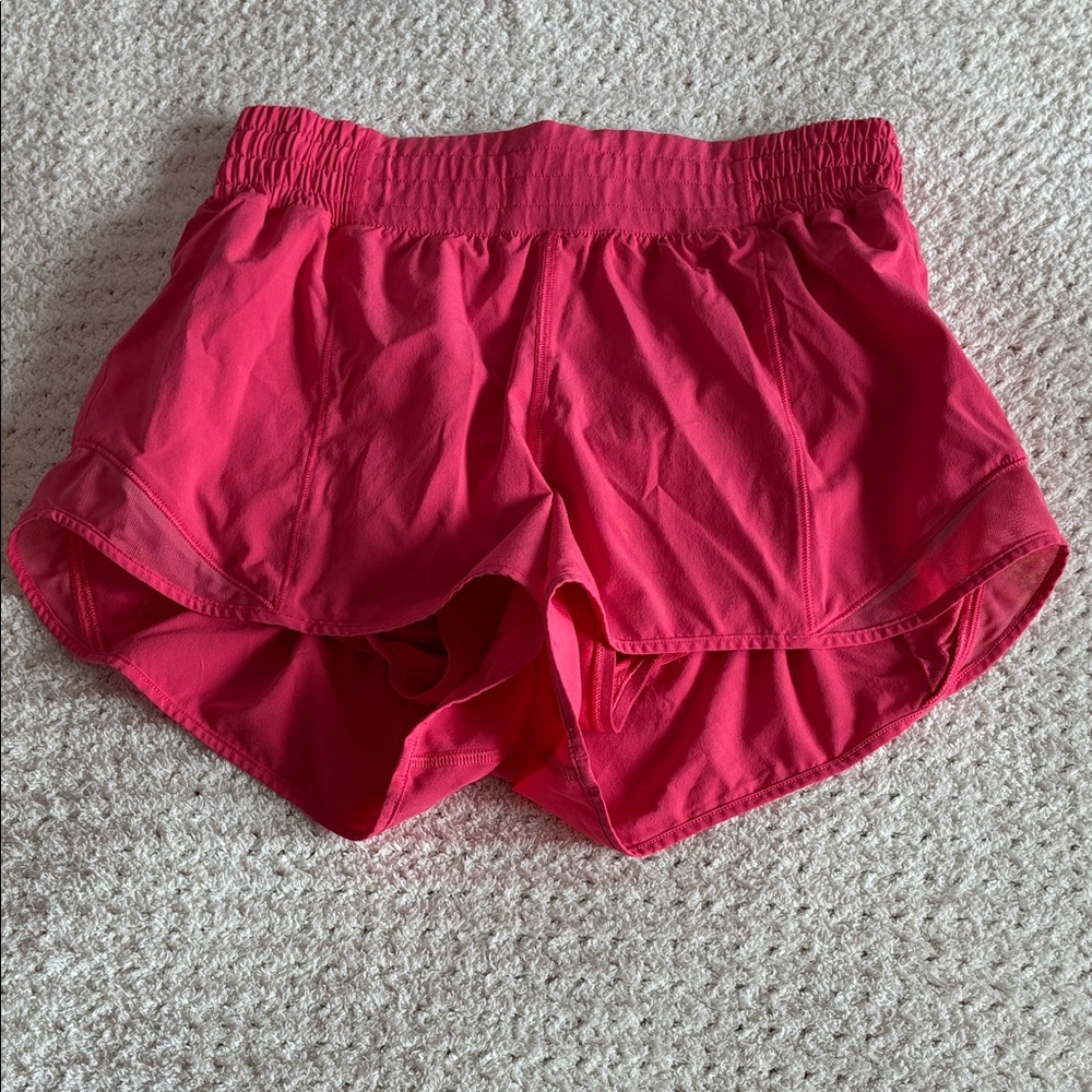 Lululemon Athletica hotty hot high rise pink shorts